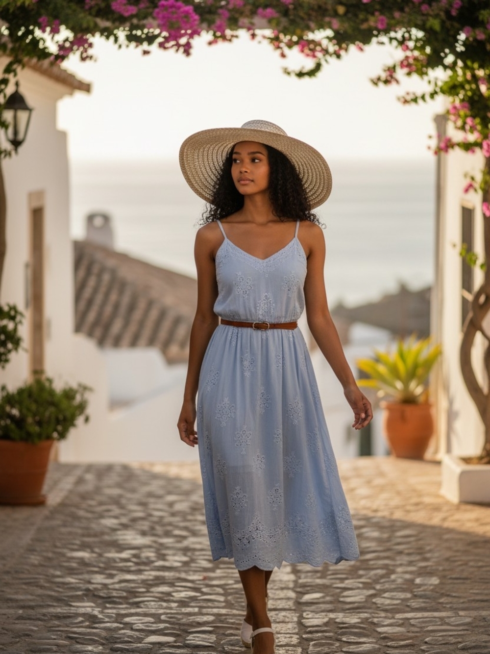 💕Calvin Klein Two-Tone Wide Brim Straw Hat - Cream & Tan💕